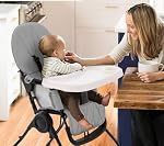 Foldable High Chairs for Baby and Toddler,Adjustable Portable High Chair,Removable Baby Chair Tray-Compact Reclinable Baby Highchairs,Silver
