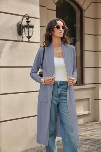 Image of GRACE KARIN Essential Solid Open Front Maxi Long Knitted Cardigan Sweater for Women