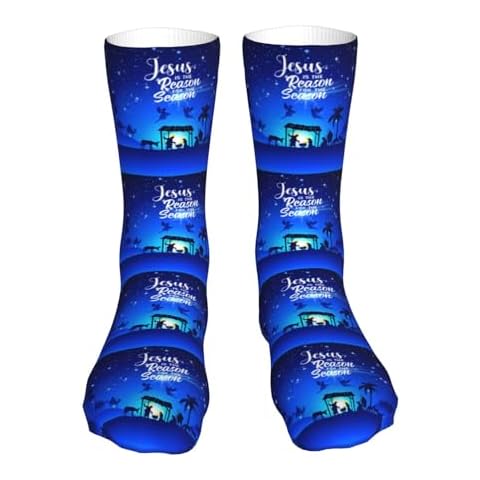 SLNFDKND Jesus Is The Reason For The Christmas Season Socks For Men Women Casual Sport Sock Fashion Tube Stockings Cover