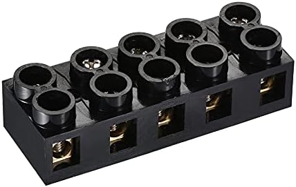 MECCANIXITY Terminal Block 500V 60A Dual Row 5 Positions Screw Electric Barrier Strip