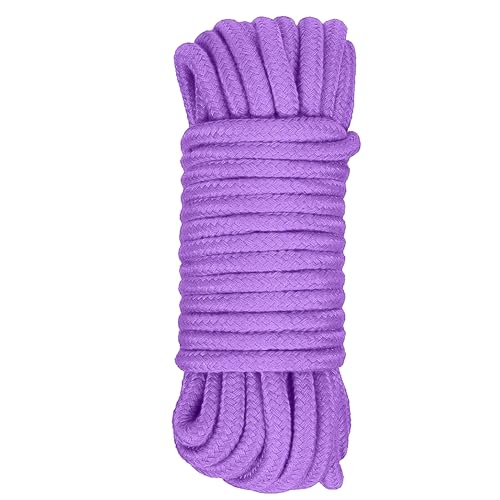 Corde en coton souple - 10 m de long - 8 mm d'épaisseur - Corde à nouer tout usage pour loisirs créatifs, camping et décoration de la maison - Violet