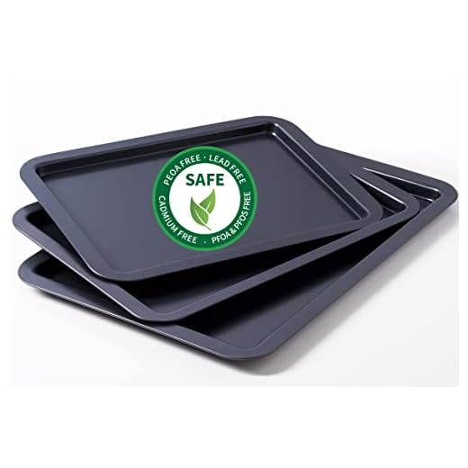 Baking Sheets for Oven, Nonstick Cookie Sheet Baking Tray Heavy Duty Dishwasher Safe Rust Free Non Toxic Set of 3