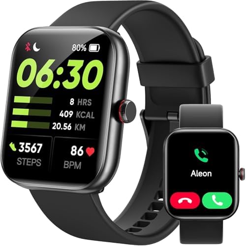 Fitness Tracker- [Alexa Built-in & Answer/Make Calls], 1.91″ Smart Watch with Heart Rate/Blood Oxygen/Sleep Monitor, Step Counter Fitness Watch with 100 Sports Modes, IP68 Waterproof for iOS Android