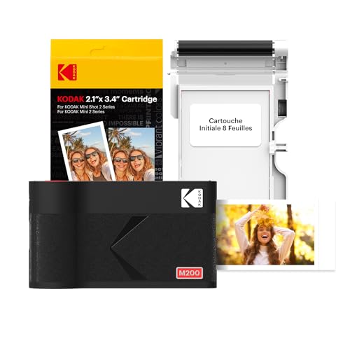 KODAK Mini 2 Era 4PASS Imprimante Photo Portable (5,3x8,6cm) (Jaune, Imprimante Photo Portable + 38...