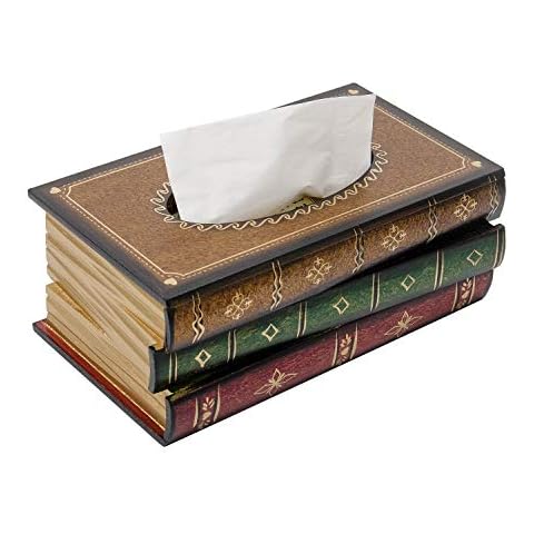 Retro Wooden Antique Book Tissue Box Cover Cover