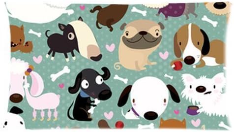 Cartoon Dog Pet Puppy Collection Custom Rectangle Bed Pillow Cases 20x36 (Twin sides)