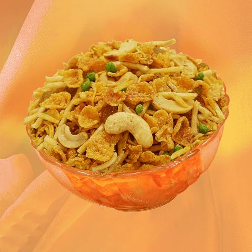 Image of JAIN Kaju Mast Namkeen Mixture, Size - 360g, Zipper Packing, Special Cashew-Enriched Namkeen Blend with Crunchy Sev, Corn-Flakes, Raisins & Bold Masala Seasoning, Ready to Eat