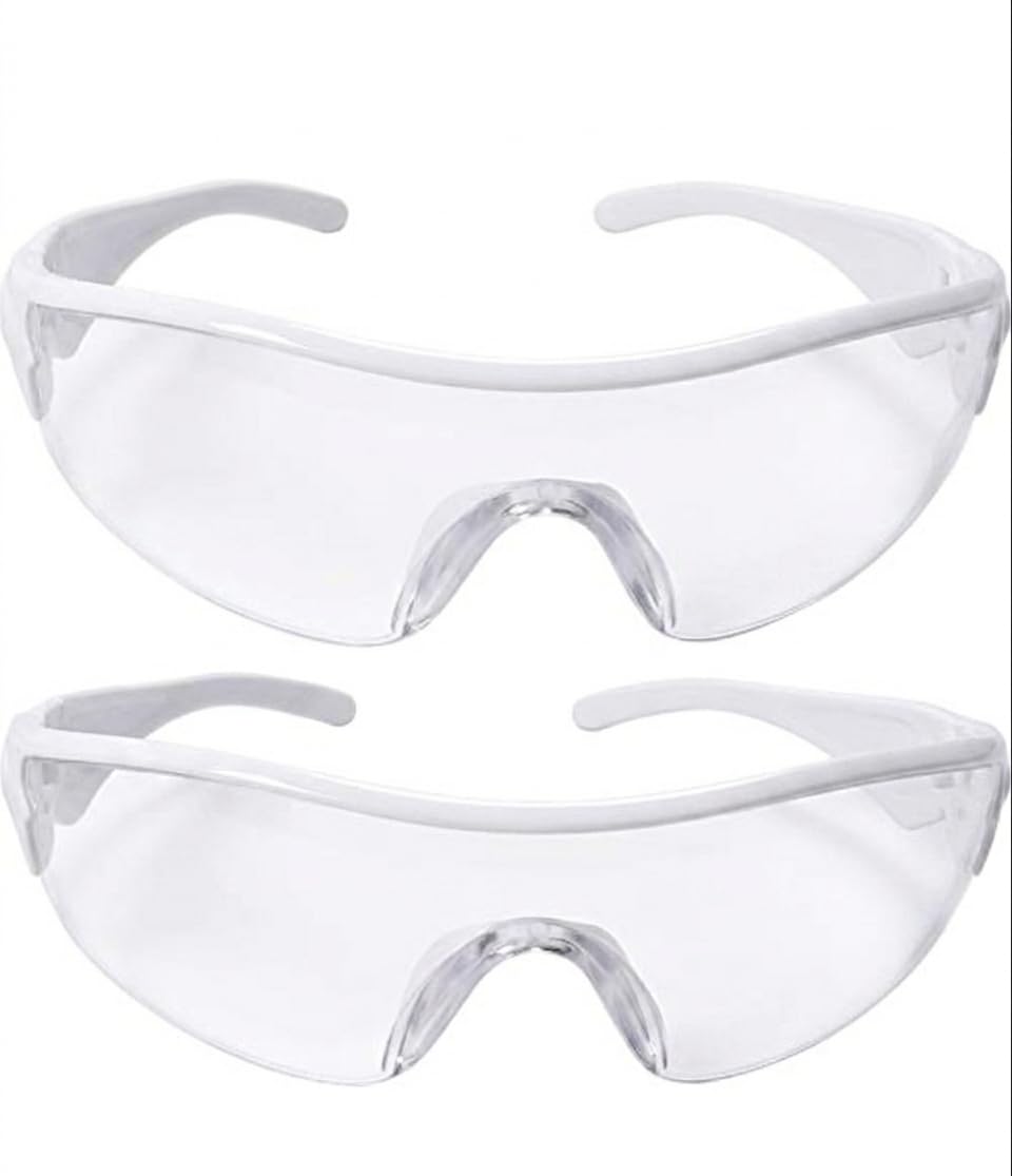 Kids Safety Glasses, Clear Lens, Wrap-Around Style, Eye Protection, White Frame, Pack of 2-image-20