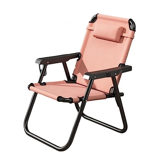Bekväm Campingstol Fällbar Hopfällbar Stol Lastbar Upp Till 150 Kg Lättviktsfiskestol Med Hög Rygg För Utomhusbruk, Trädgård, Festival,Pink-L