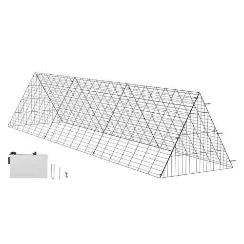 VEVOR Chicken Tunnels for Yard Metal Poultry Playpen for Outside with Waterproof Cover & Corner Frames 118.1 x 28 x 24.2 inch (LxWxH) Easy to Setup Also Widely Used for Ducks Rabbits Geese Coop