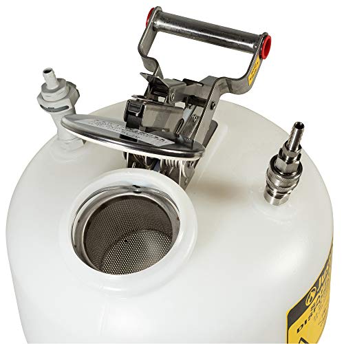 Image of Justrite PP12752 Centura Disposal Polyethylene Prefabricated Quick-Disconnect Safety Can with Polypropylene Fitting, 2 Gallon Capacity