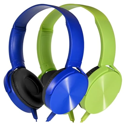Wensdo Kids Headphones 2 Pack for School Classroom Students, Durable Comfy Swivel Wired Headset for Online Learning, Noise Stereo Sound 3.5mm Jack for Chromebook, Computer, Laptop(Dark Blue+Green)