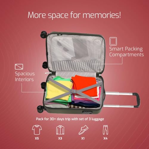 Image of VIP Polycarbonate (PC) Corsa Cabin 55 Cm (Small) 8 Spinner Wheels Trolley Bags for Travel, Hard Case Lightweight Bag with Combination Lock, Tough Suitcase for Travel (Green)