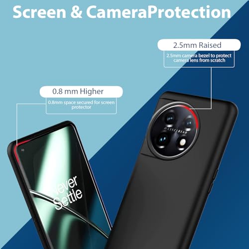 Image of LIRAMARK Liquid Silicone Soft Back Cover Case for OnePlus 11 5G / 1+11 5G (Black)