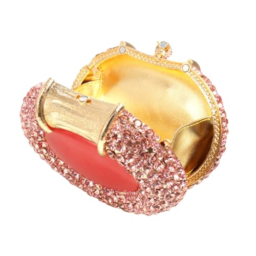 Image of UMREN Women Crystal Oval Shell Evening Purse Bags Luxury Rhinestone Clutch Unique Gems Handbag Bridal Wedding Shoulder Bag