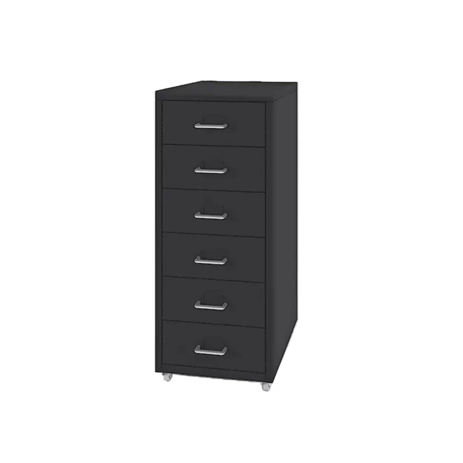 Armadietto portaoggetti a più livelli in metallo con ruote, organizer per cassetti per ufficio e studio, 41 x 28 x 69 cm, nero, soluzione versatile per scrivania e comodino