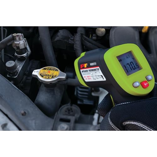 Image of Performance Tool W89721 Non-Contact Digital Laser Infrared Thermometer, Orange and Black With 12:1 Spot Ratio