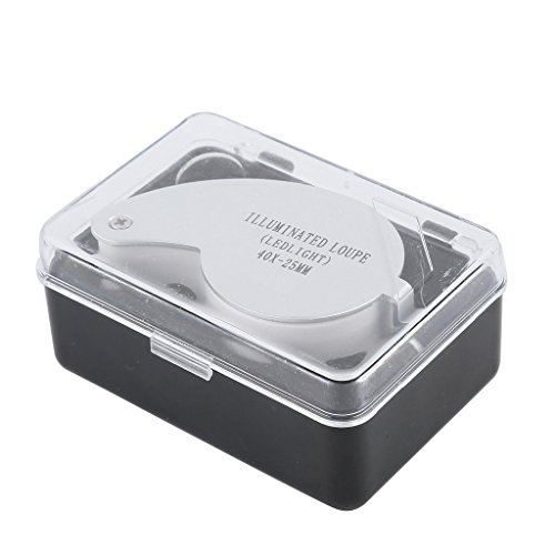 Skycoolwin 40X Led Lamp Jeweler Magnifier Handhled Jewelry Loop Magnifying Loupe #TOP6