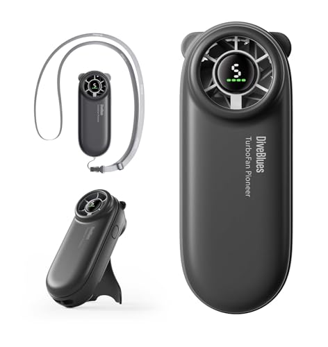 Diveblues Mini Draagbare Turbo-Handventilator, 16 Uur Maximale Accuduur, 4000mAh USB Oplaadbare...