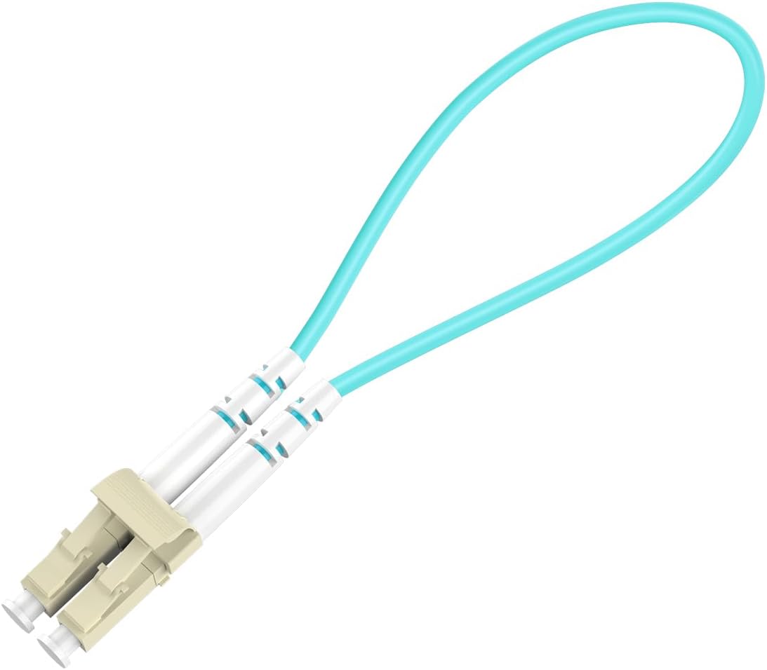 LC/UPC Fiber Loopback Tester Cable, OM3 Multimode Duplex - 50/125μm Fiber Optic Loopback Adapter, for Self-Testing SFP Modules or Network Equipment