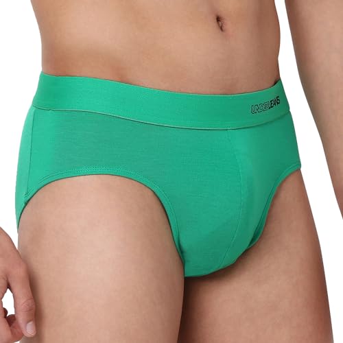 Image of Underjeans Men Premium Mid Grey Cotton Blend Regular Fit Brief