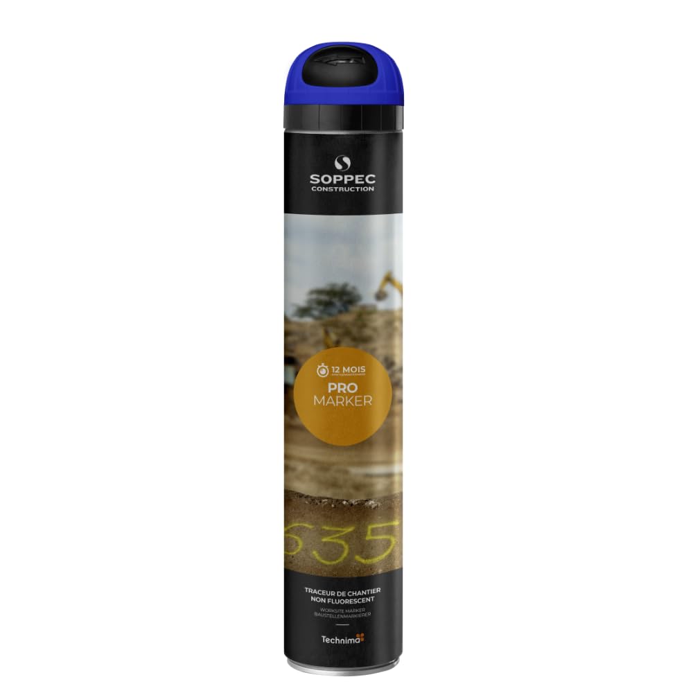Soppec Blue Line Marking Spray 750ml Temporary Pro Marker Paint Survey x6