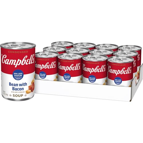 Image of Campbell's Condensed 25% Less Sodium Bean With Bacon Soup, 11.25 oz Can (12 Pack)