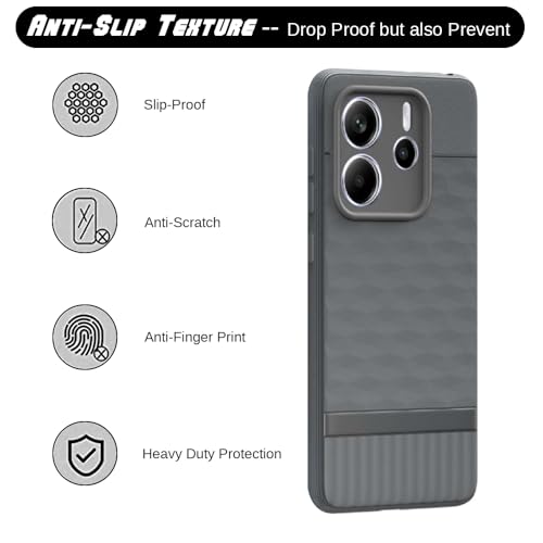 Image of Shockproof Case for Mi Redmi Note 14 5G | Full Camera Protection | TPU Flexible Back Cover for Mi Redmi Note 14 5G (Graphite Grey)