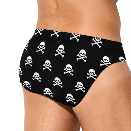 Skull Bone Pirate Mens Swim Briefs Bathing Suit Quick Dry Bikini Underwear Trunks Swimsuit Pool Beach3