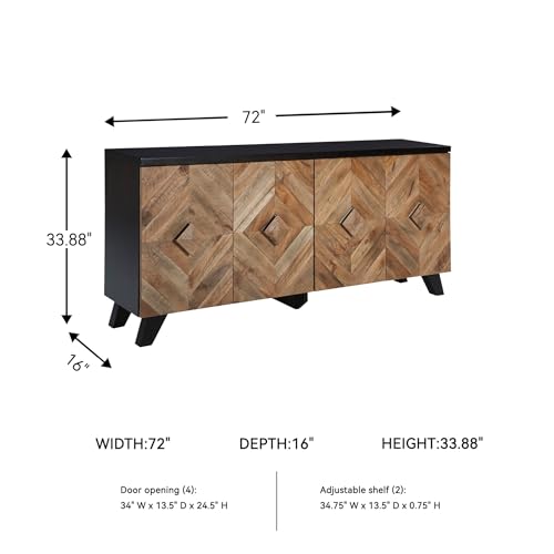 Image of Signature Design by Ashley Robin Ridge Modern Wood Accent Cabinet or TV Stand, Brown & Black
