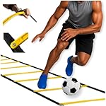 SOFTSOUL Agility Ladder 20ft 12 Rungs Premium Tangle Free Speed Training Equipment for Football Soccer Basketball Footwork Quickness Exercise Workout Drills for Kids Adults Youth Portable