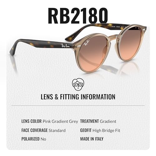 Image of Ray-Ban RB2180 Round Shaped Sunglasses for Men & Women with Official RAYBAN Eyewear Kit