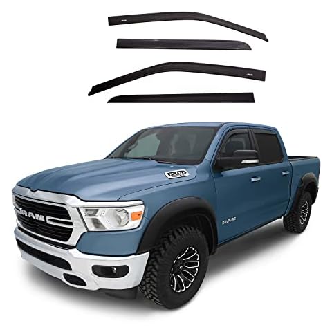 Auto Ventshade [AVS] In-Channel Ventvisor / Window Deflectors | Fits 2019 - 2024 Ram 1500 (Classic Body Only), 2009 - 2018 Ram 1500, 2010 - 2024 Ram 2500 & 3500 Mega/Crew Cabs, 4 pcs. | Smoke - 194109 Cover