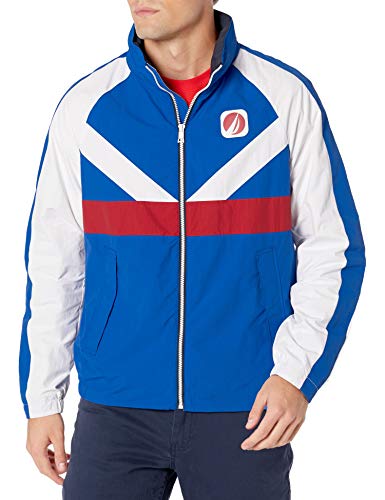 Nautica Men's Lightweight Print Jacket, Bright Blue, Medium