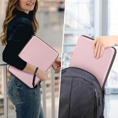 Image of MOCA EVA Hard Laptop Sleeve for 14 inch - 15 inch Laptop MacBook Air 15, HP 15s, Dell Inspiron 15, ASUS Vivobook 15 | Tailored Fit 14.5x10.2 Inch Internal Shockproof Cover (Pink)