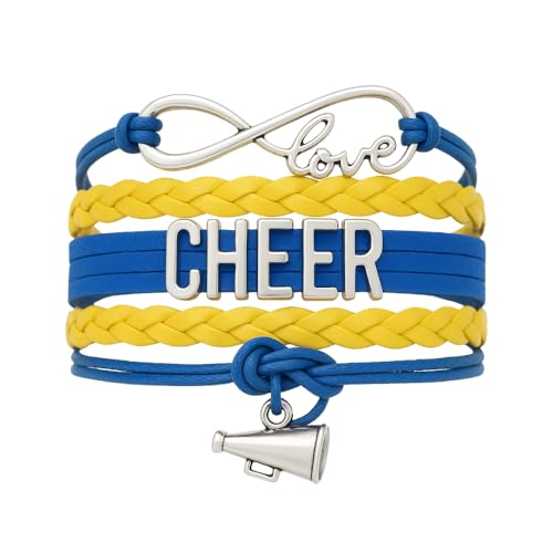 Infinity Collection - Cheer Charm Bracelet - Infinity Love Adjustable Jewelry in Team Colors, Cheer Jewelry and Accessories, Gift for Cheerleaders and Teams