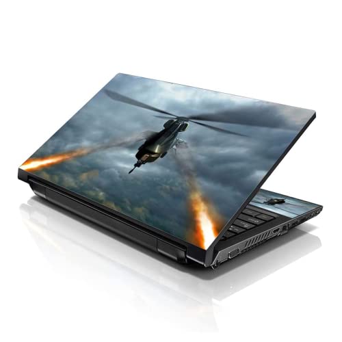 Image of LSS 15 15.6 Inches Laptop Notebook Skin Sticker with 2 Wrist Pads - Reusable Cover Protector Vinyl Sticker Cover Decal Fits 13 inch - 16 inch HP Asus Acer - Firing Military Plane Pattern