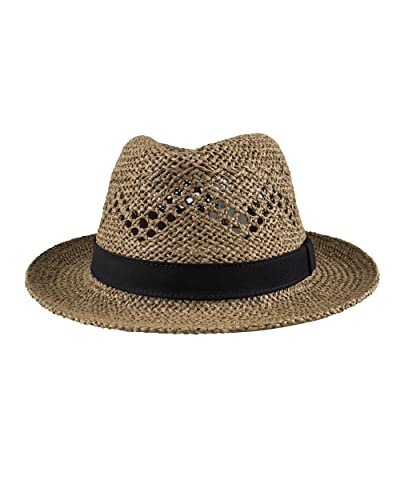 Levi's Men's Classic Fedora Panama Hat Summer Vacation, Brown Packable, Large-X-Large #TOP2