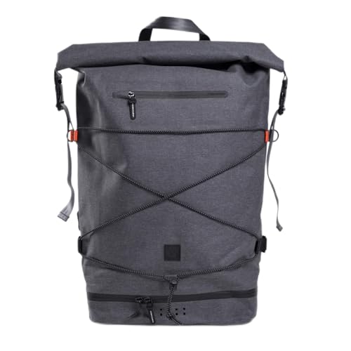 IAMRUNBOX - Spin Bag, Durable Travel Waterproof Backpack for Men and Women, Carry On Bag for Sports, Work, and Travel with Laptop Sleeve, Shoe Compartment, and Tactical Features, 30 Liter, Grey