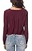 Urban CoCo Womens V Neck Ruffled Shoulder Business Causal Chiffon Blouse Button Down Shirts (Small, Wine Red)