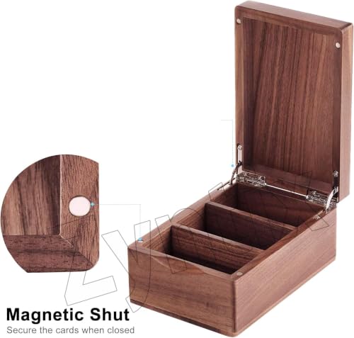 Image of Wooden Business Card Organizer for 2.2 inch x 3.5 inch Cards | Business Card Holder for Desk, Index Cards Box Holds 300 Cards, Includes A-Z Tabs, Desktop Organizers for Office, Home