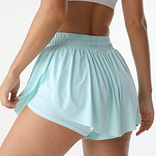Image of Flowy Athletic Shorts for Women Running Tennis Butterfly Shorts Girls 2-in-1 Double Layer Quick-Drying Comfy Shorts