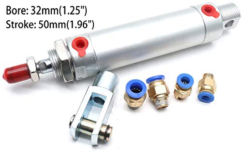 Sydien 32Mm Bore 50Mm Stroke Pneumatic Air Cylinder Double Acting With Mounting Accessories (Mal32X50) #TOP6