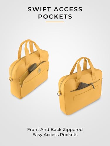 Image of EUME Optimo Laptop Bag for Men | Water Resistant Messenger Bag | Tablet Compartment| Multiple Organisers | Fits Upto 15 inch Laptop | Vegan Leather Office Bag.