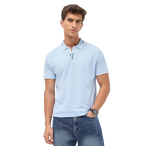 Image of Urbano Fashion Men's Solid Regular Fit Half Sleeve Cotton Polo T-Shirt