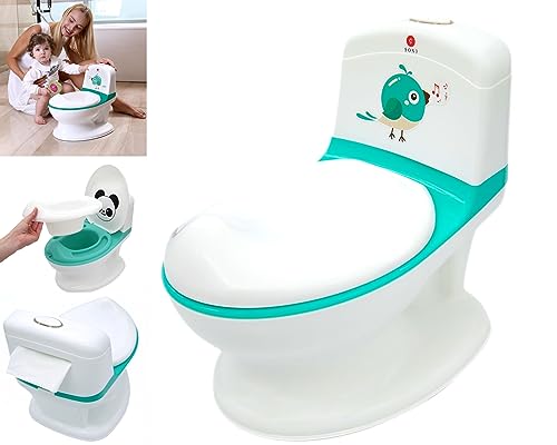 Toddler Potty Training Toilet for Boys and Girls, Baby Realistic Potty Noise Flushing, Stable,...