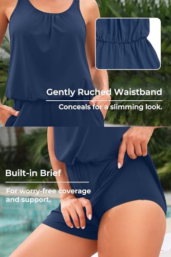 Image of Tempt Me Romper One Piece Swimsuits with Short - Women Boyleg with Pockets Bathing Suit Modest Swimwear