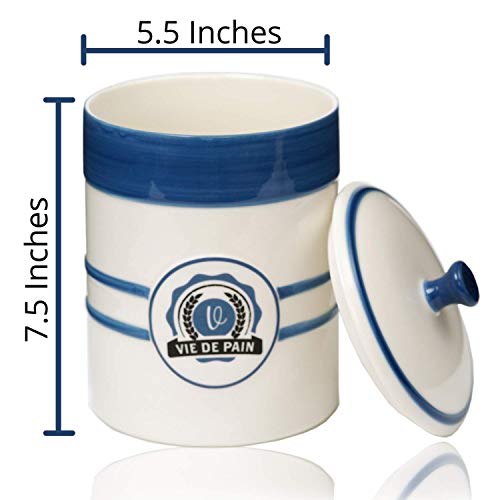 Sourdough Starter Jar Sourdough Crock- Sourdough Starter Crock- Sourdough Jar- Dough Fermentation Jar With Breathable Lid- Ideal For Bread Making Kit Or Food Pantry Storage- Wide Mouth Crock- 1 Quart #TOP3