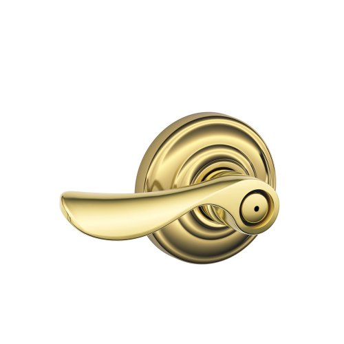 Schlage Champagne Privacy Lever, Andover Rose, Bright Brass - FA40CHP605/F40CHP605AND