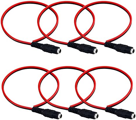 WMYCONGCONG 20 PCS Female DC Power Pigtail Female Cable Lead Plug 10in 2.1x5.5mm for CCTV DVR Camera